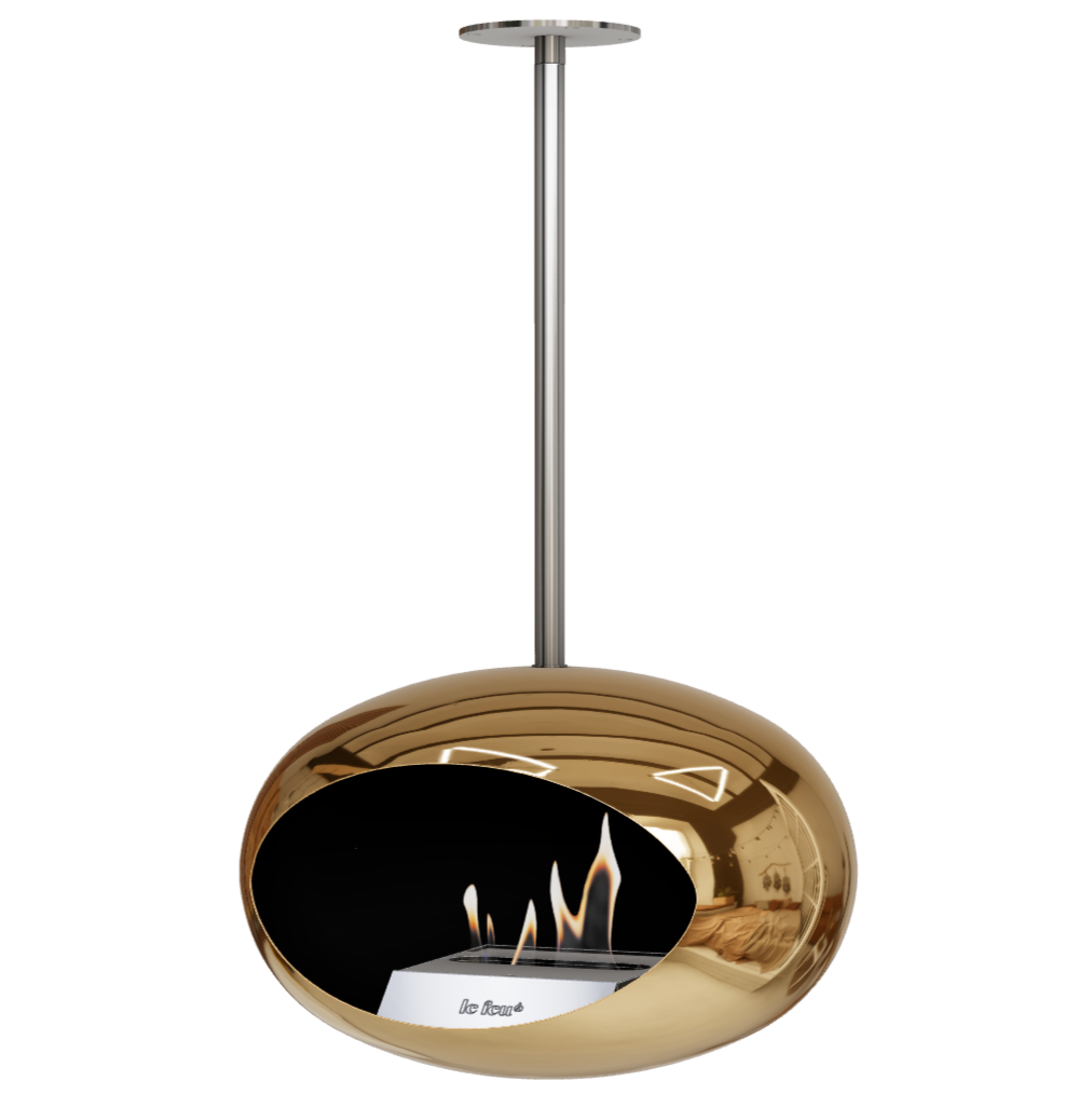Bioethanol Deckenkamin - Le Feu DOME SKY CHROME GOLD/RVS