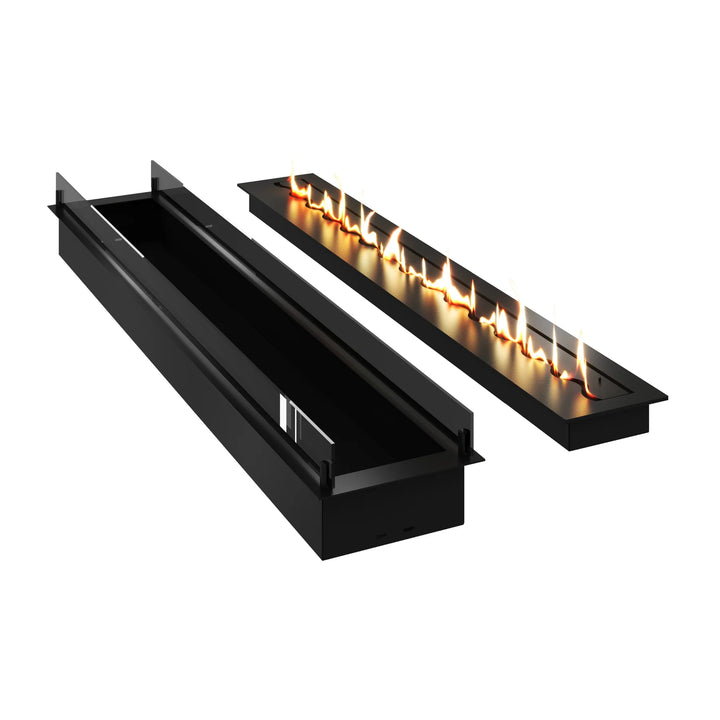 Bioethanol Einbau Brenner Ethanol Einbau Einsatz Kassette SOLO 170cm mit Glas von Wild Flame