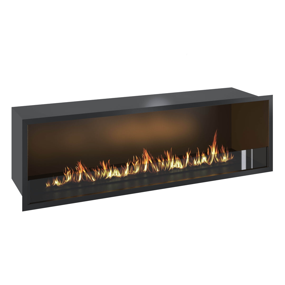 Bioethanol Einbau Kamin Ofen SELECTED 160cm Ethanol Einbaukamin von Wild Flame Seitlich