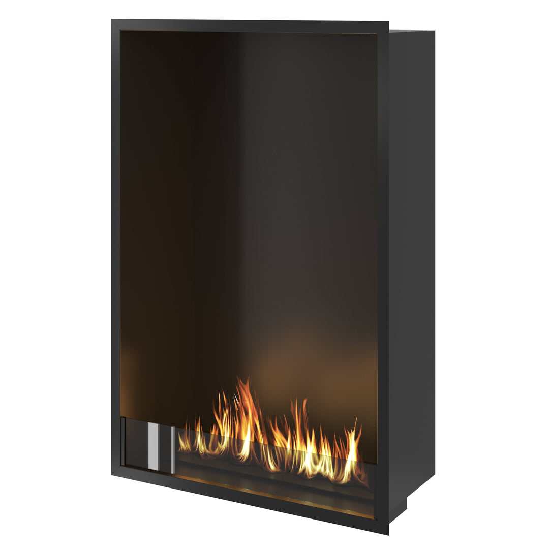 Bioethanol Einbau Kamin Einbaukamin Ofen SELECTED XXL Vertikal 80x120x35cm mit Glas von Wild Flame