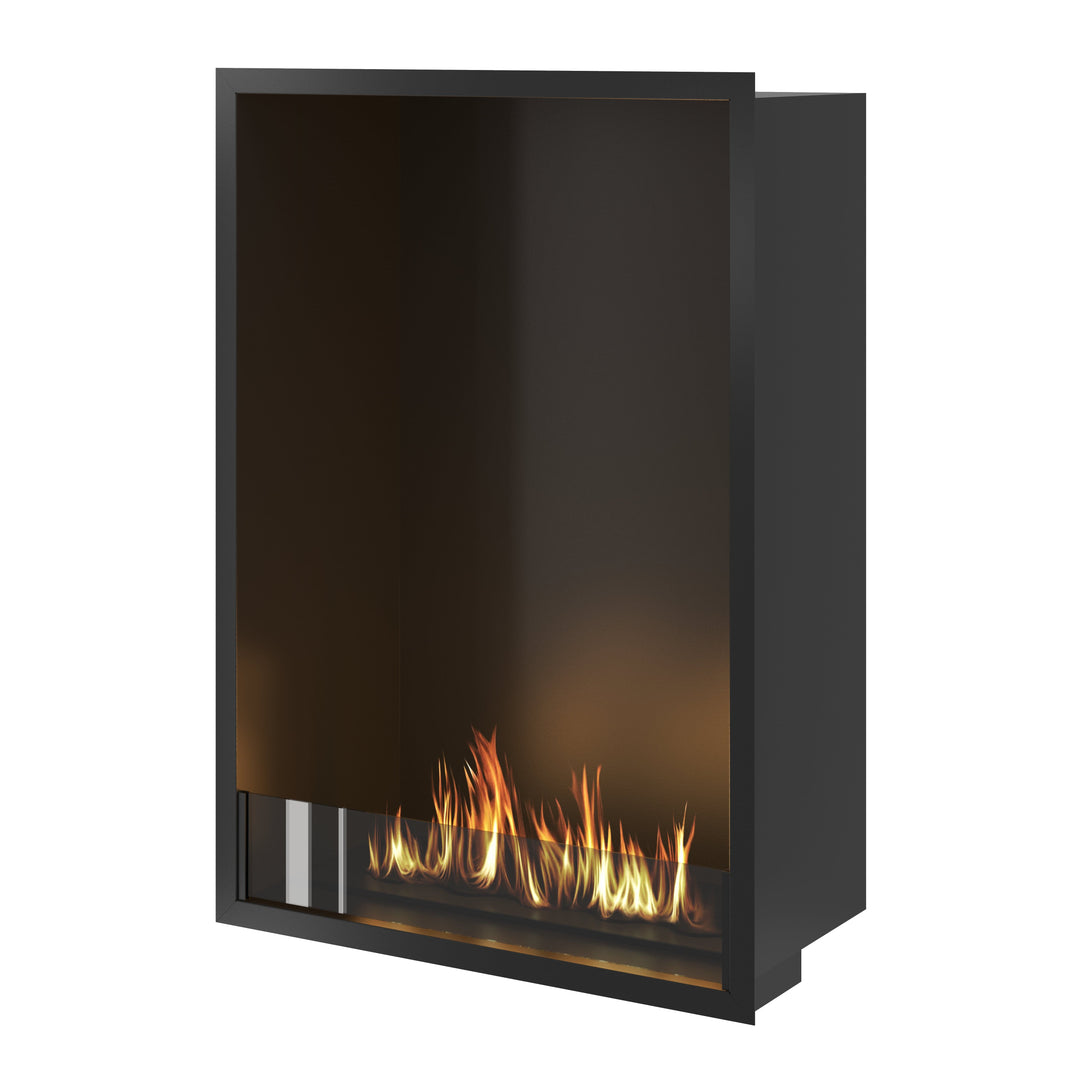 Bioethanol Einbau Kamin Einbaukamin Ofen Vertikal SELECTED XL 70x100x35cm mit Glas von Wild Flame